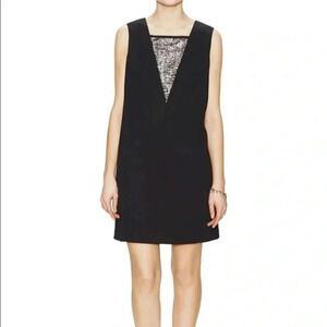 Shoshanna Size 2 Black Sleeveless Sequin Accent Shift Cora Dress NEW!